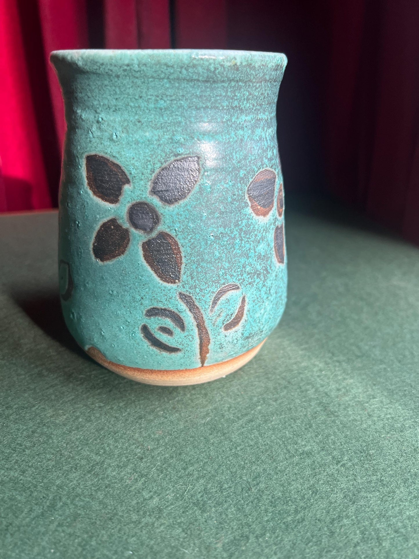 Studio Pottery Stoneware Vase Utensil holder. tamped to base FC C