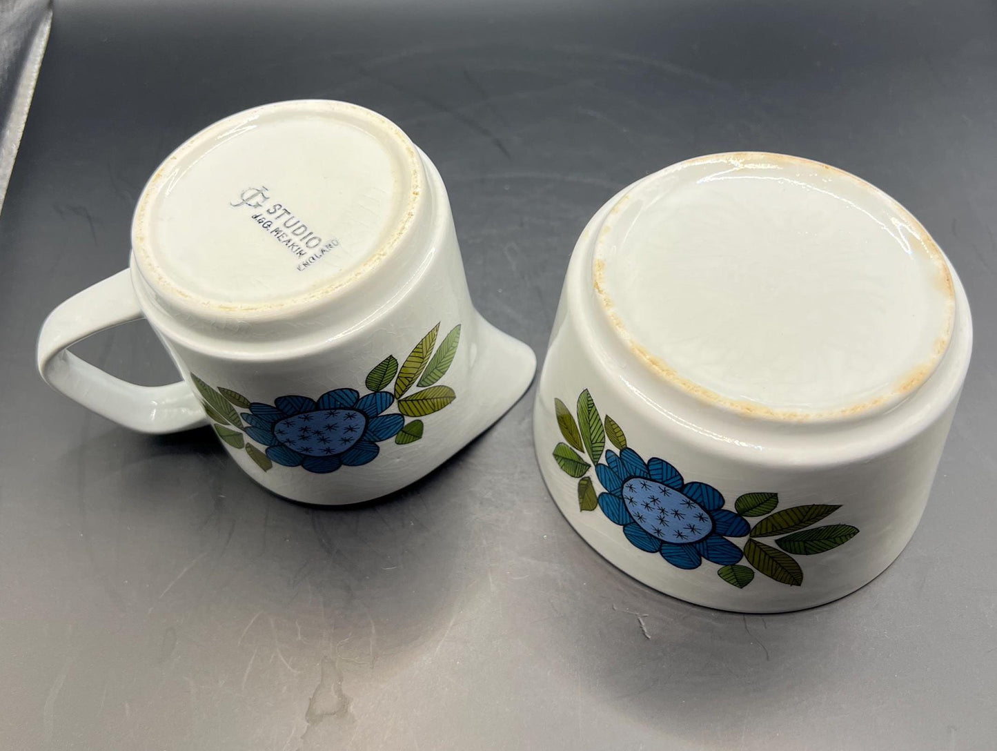 JG Meakin Vintage milk jug and sugar bowl Topic design Ironstone England.