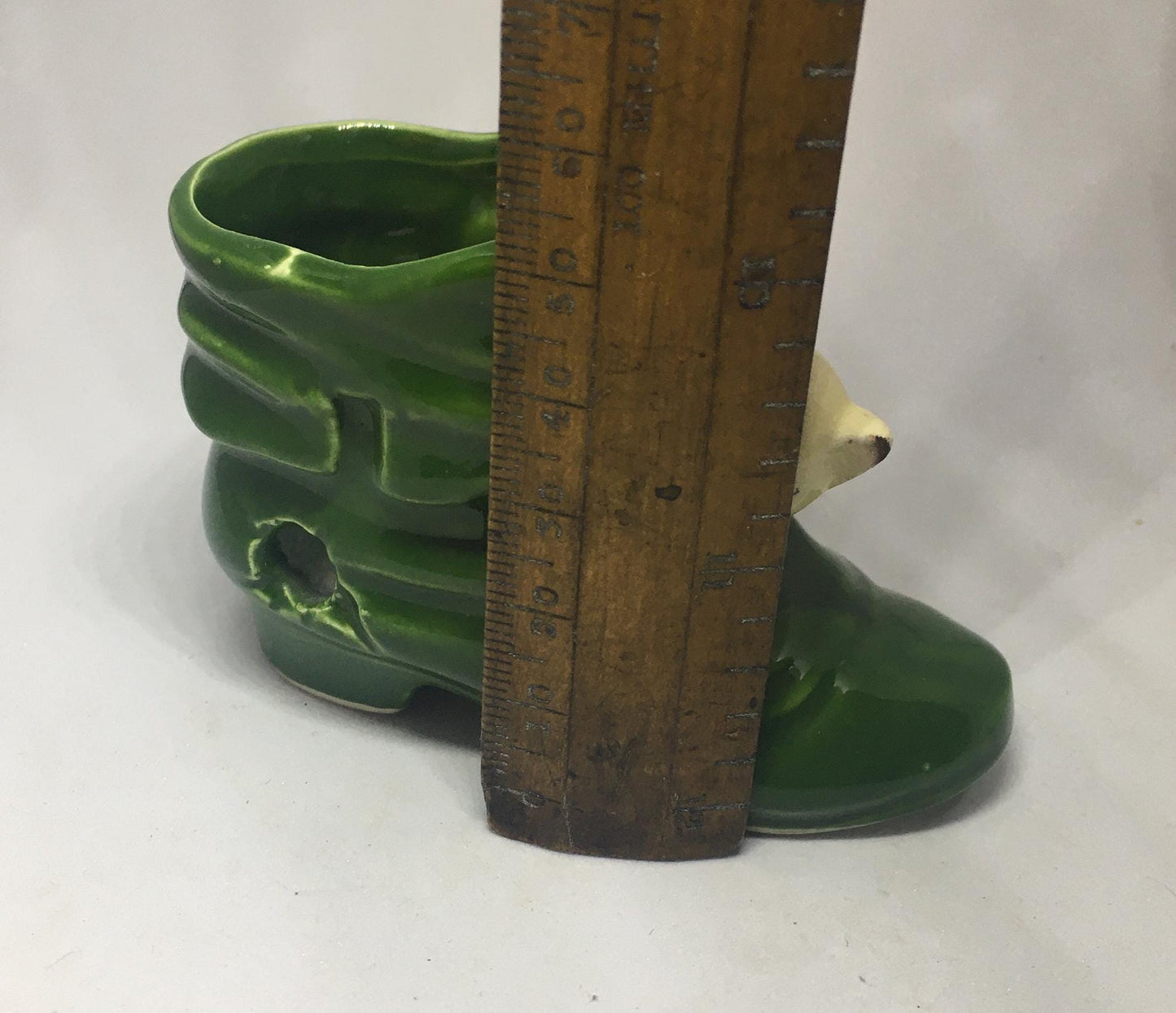 Cute kitten in a boot figurine. Vintage Japanese collectible ornament.