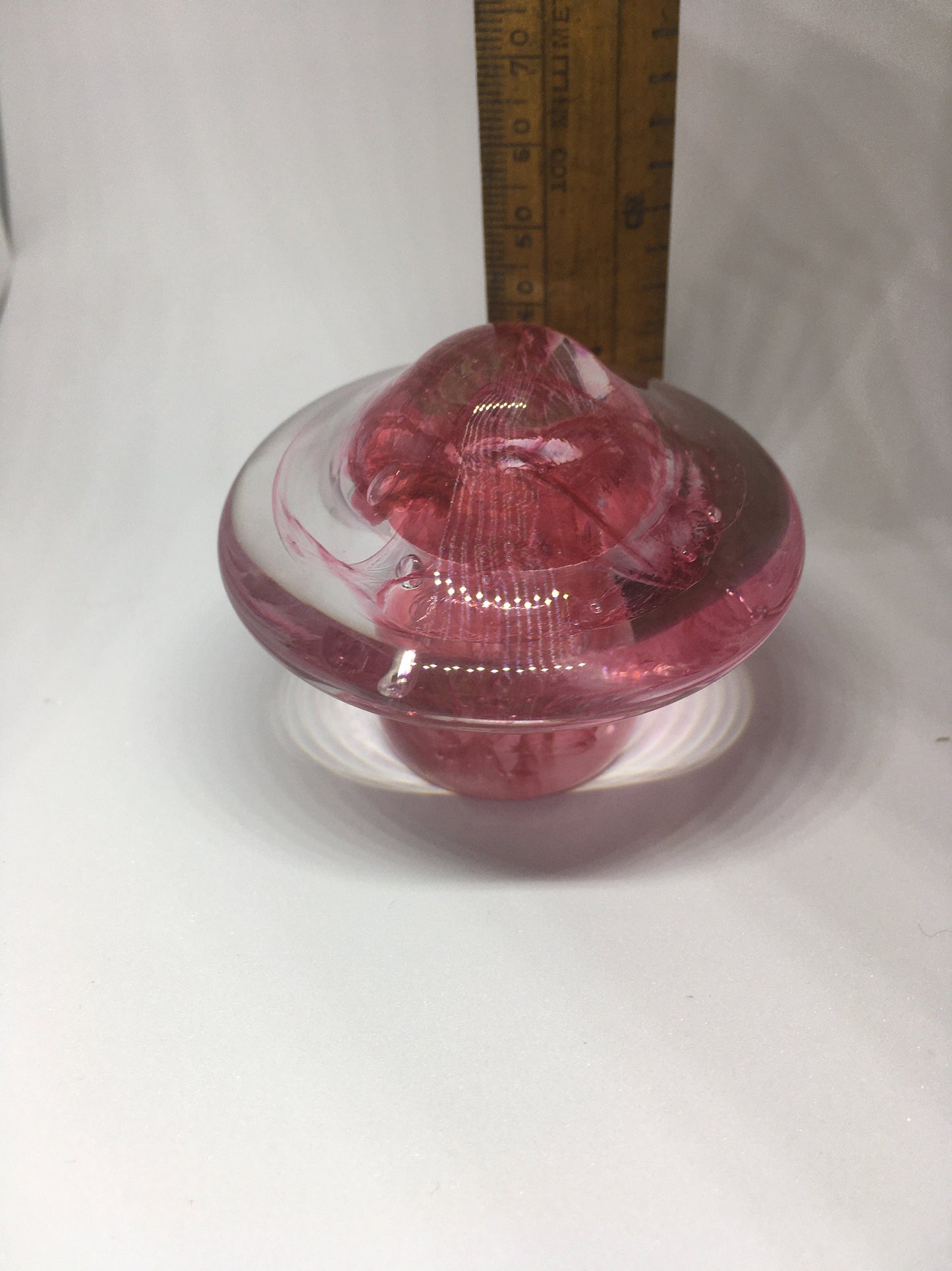 Art glass toadstool paperweight.