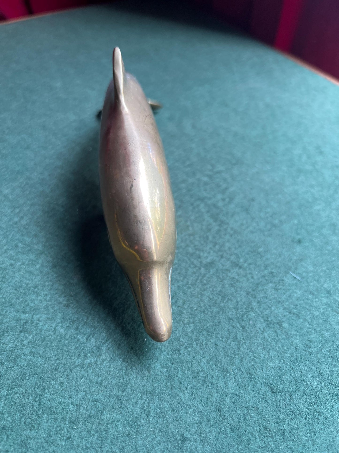 Vintage brass Dolphin figurine sculpture.