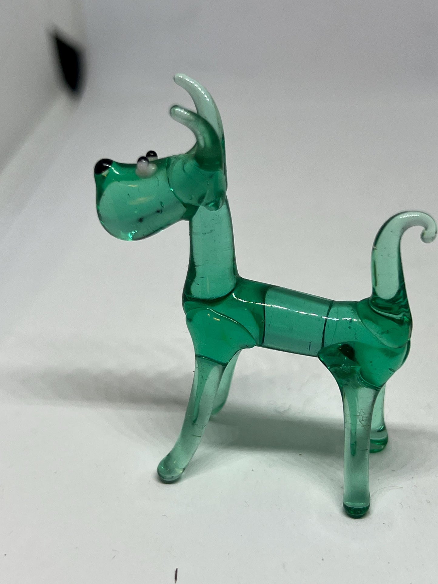 Vintage end of day glass animals. Penguin Swan standing dog sitting dog. Murano style miniature glass animals.