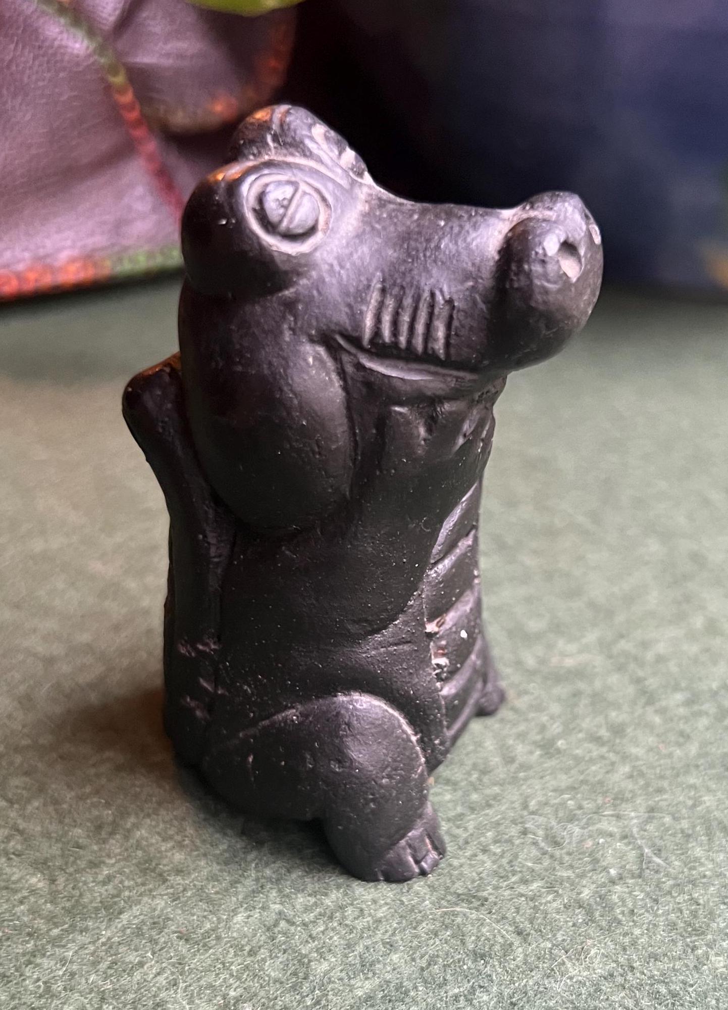 Cute crocodile figurine. Original sticker Hand crafted moulding using Welsh Slate.