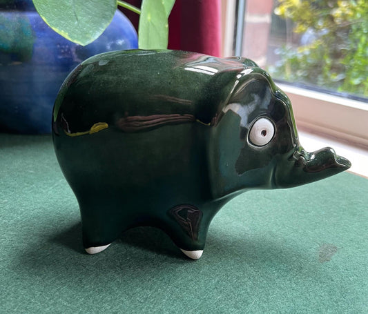 Wellow Pottery ceramic stylised elephant figurine.