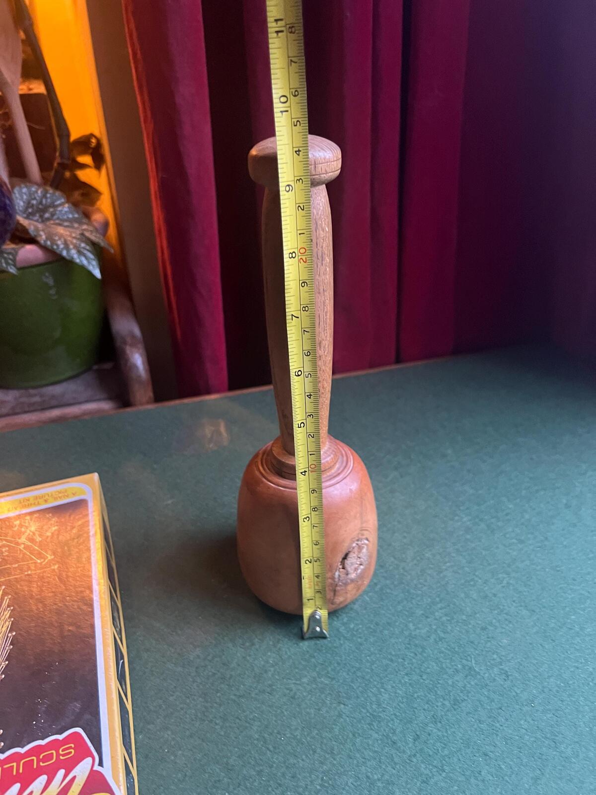 Antique vintage wooden woodworkers mallet. Sculptors carving tool.